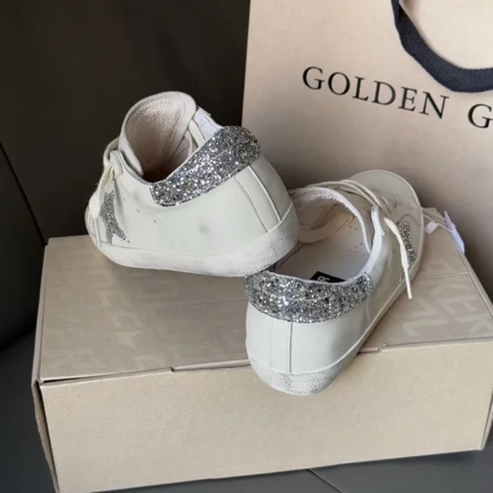 Golden Goose Women's Cream Sneakers with Silver Accents - Picture 7 of 7